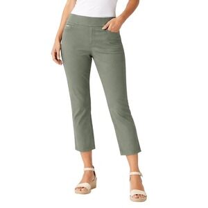 *NWT* Nine West Heidi Pull-On Crop Pants Womens Size 4 Agave Green Stretch Twill